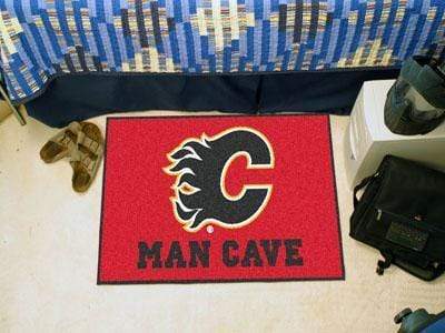 Outdoor Rug NHL Calgary Flames Man Cave Starter Rug 19"x30"