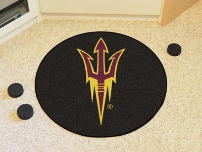 Round Rug in Living Room NCAA Arizona State Puck Ball Mat 27" diameter