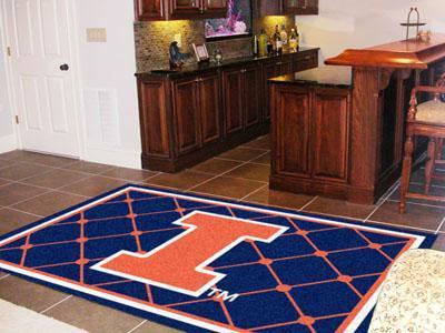 5x8 Rug NCAA Illinois 5'x8' Plush Rug