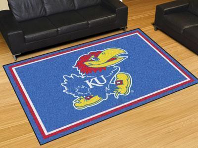 5x8 Rug NCAA Kansas 5'x8' Plush Rug