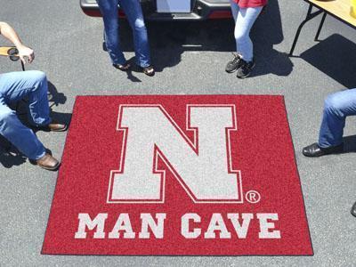 BBQ Grill Mat NCAA Nebraska Man Cave Tailgater Rug 5'x6'