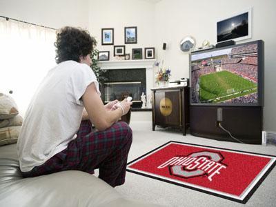 4x6 Rug NCAA Ohio State 4'x6' Plush Rug