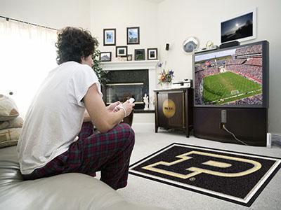 4x6 Rug NCAA Purdue 'P' 4'x6' Plush Rug