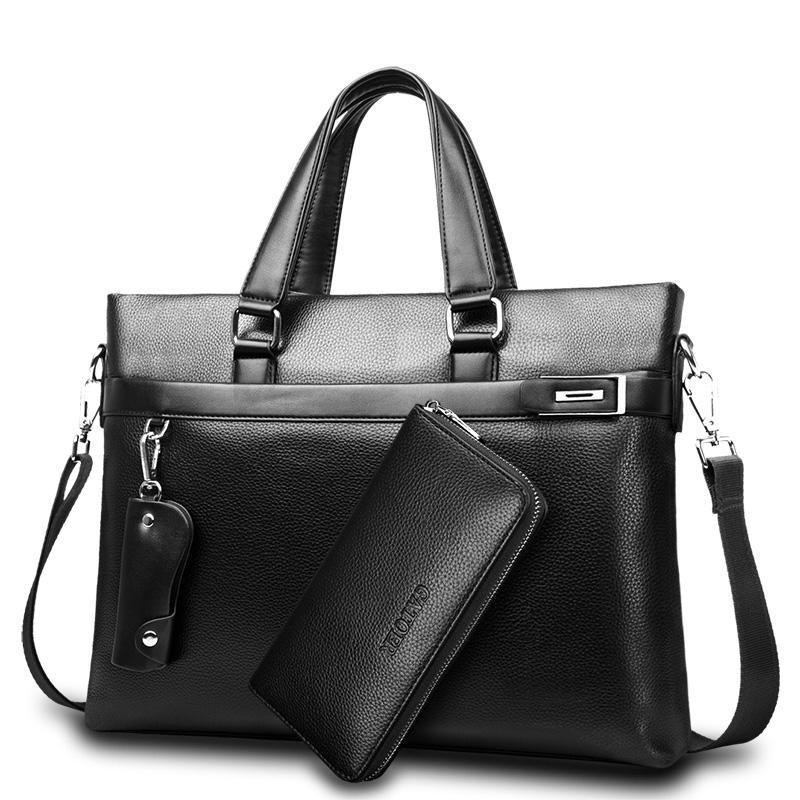 New Fashion Bag Men Briefcase PU Leather Men Bags Business Brand