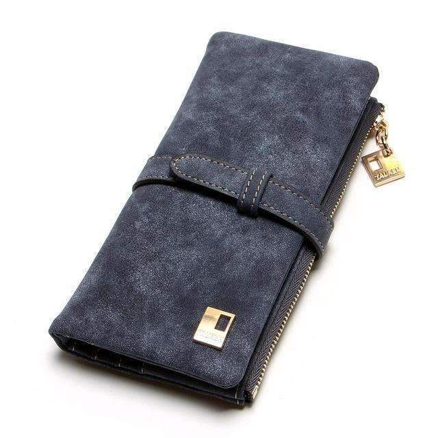 Nubuck Leather Drawstring Wallet