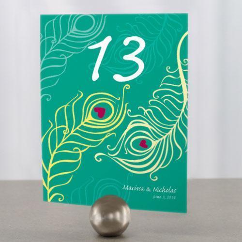 Perfect Peacock Table Number Numbers 1-12 Luxe Peacock Green (Pack of 12)-Table Planning Accessories-Harvest Gold-13-24-JadeMoghul Inc.