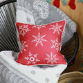 Pillows Cheap Throw Pillow Covers - 18"x18" Red Snowflakes Christmas Decorative Throw Pillow Cover HomeRoots