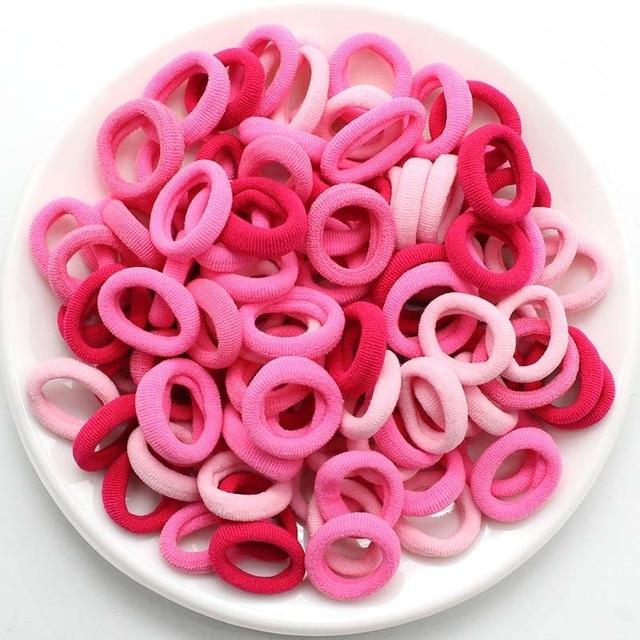 100 pcs/lot kids hair rope Hair Accessories Scrunchy Elastic Hair Bands Girls decorations Headbands 