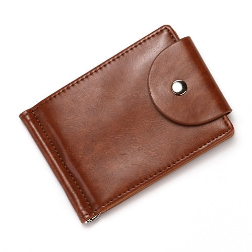 CUIKCA Slim Leather Wallet Coin Bag Money Clip Card Cases Zipper  Women Men Wallet Pull Type ID Cred