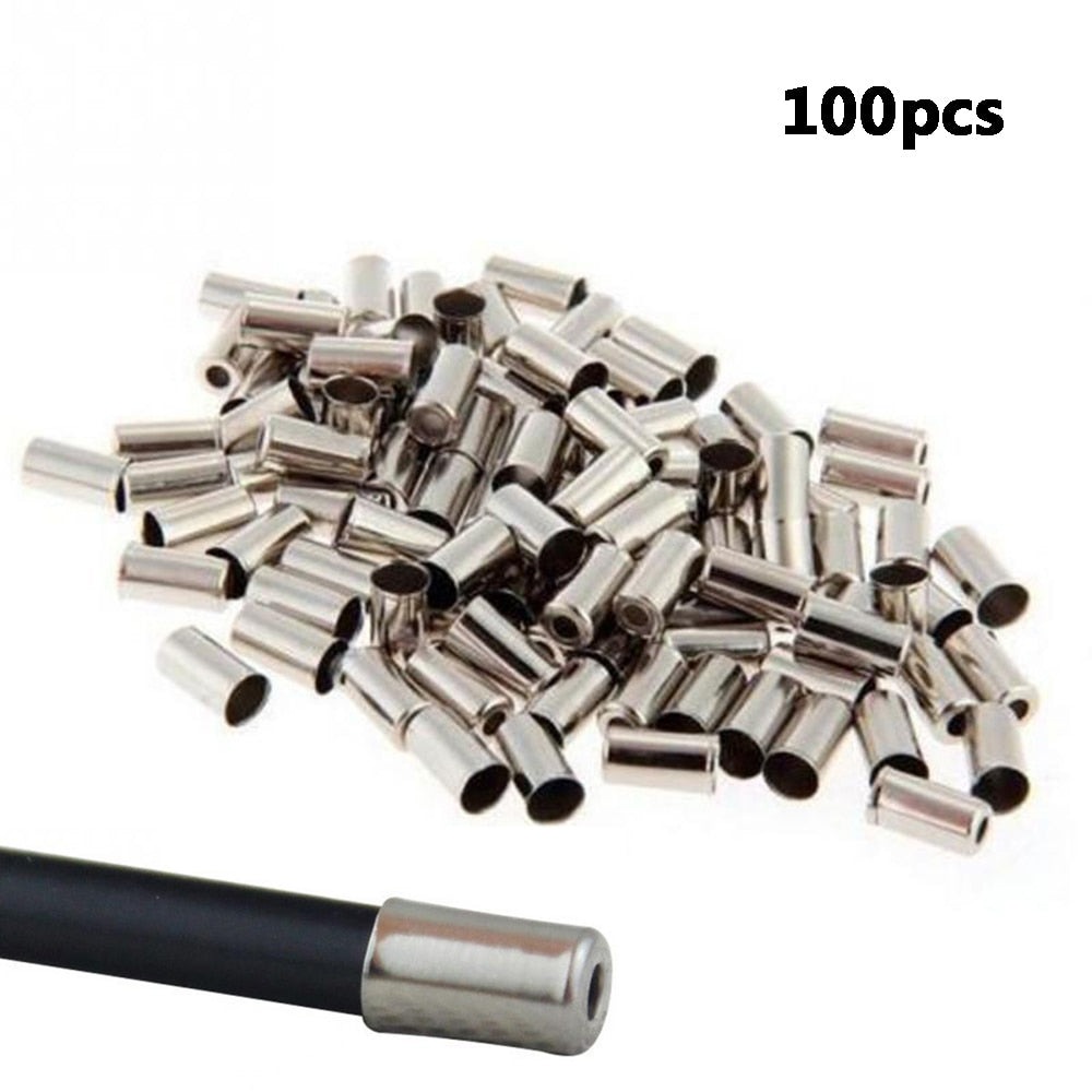 50/100Pcs/Lot Silver Bicycle Mountain Bike Riding Parts Shifter Cycling Accessories Cord End Covers 