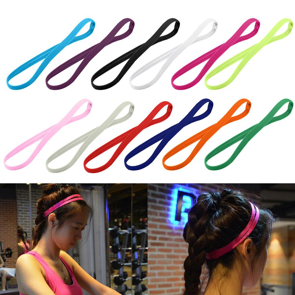 1 PC Candy Color Women Men Yoga Hair Bands Sports Headband Girls Sport Anti-slip Elastic Rubber Swea