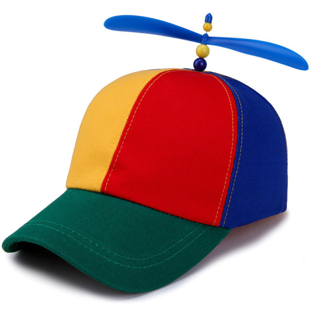 Fashion Colorful Bamboo Dragonfly Patchwork baseball cap Adult Helicopter Propeller funny Adventure 