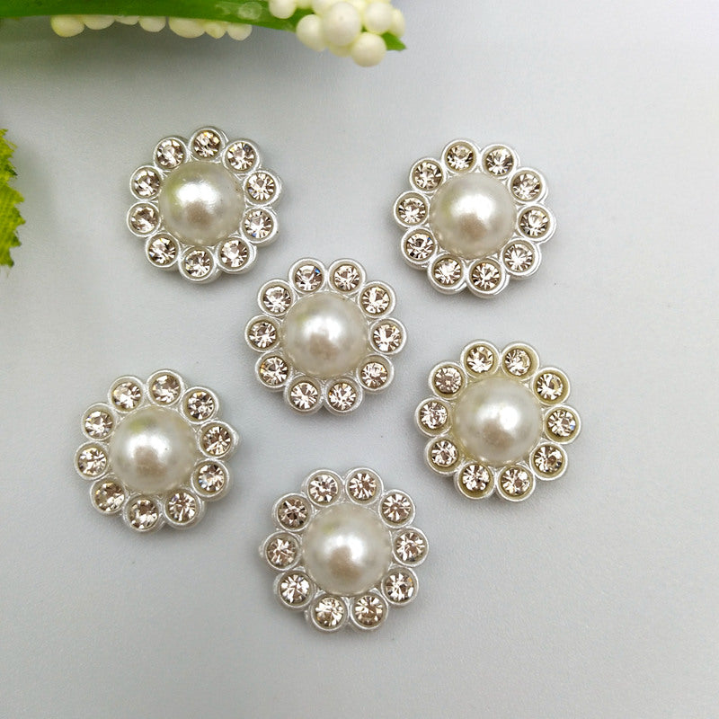 30Pcs Diy Silver resin flower Decoration Crafts Flatback Cabochon Scrapbooking Fit Hair Clips Embell