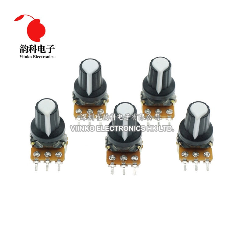 5pcs/lot WH148 1K 10K 20K 50K 100K 500K Ohm 15mm 3 Pin Linear Taper Rotary Potentiometer Resistor fo