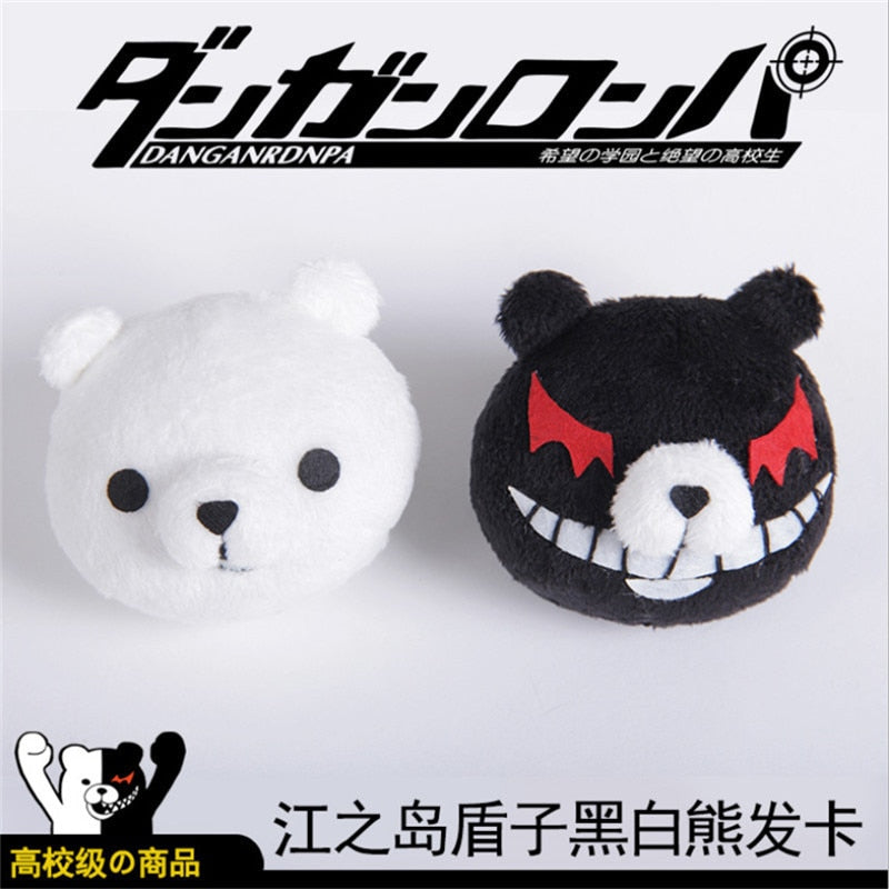 Anime Danganronpa Hair Clip Plush Props Enoshima Junko monokuma Bear girl kawaii Cosplay Headwear