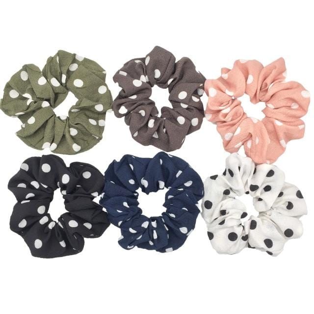 Hair Accessories Ties Scrunchies Christmas Headwear Set Chiffon Women Girls Strips Fashion Solid Leo