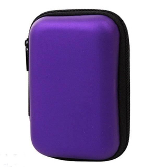 Headphones Storage Box USB Hard Case Earphone Bag Key Coin Bags 