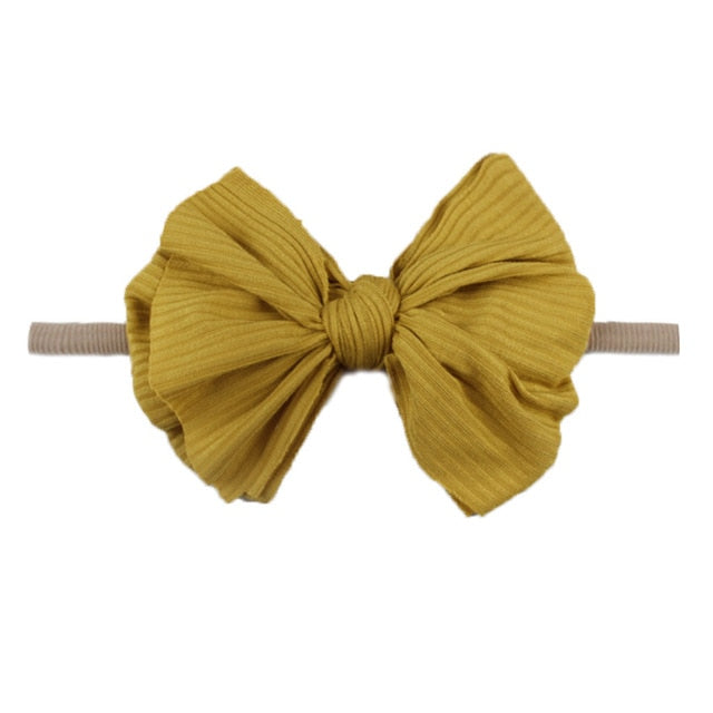 New Baby Girls Elastic Bow Headband Fashion Hair Bows Knot Nylon Hair Bands Newborn Toddler Kids Hea