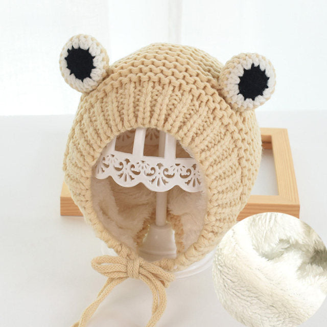 Cartoon frog knitted hat winter warm hat cap beanie hat for kid boy and girl