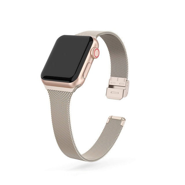 Slim Metal Strap for Apple Watch 6/SE/5/4/3/2/1 38mm 40mm Stainless Steel Watch band for iwatch seri