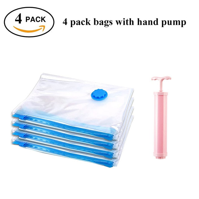 Durable Vacuum Storage Bags For Clothes Pillows Bedding Blanket More Space Save Compression Travel H