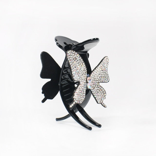 Super Fairy Full Diamond Butterfly Hairpin Simple Side Clip Bangs Clip Hair Card Headdress Duckbill 