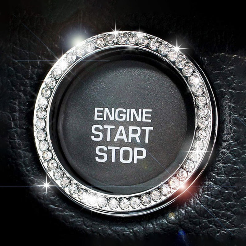 2021 Automobiles Start Switch Button Decorative Diamond Rhinestone Ring Auto SUV Car Decorative Acce