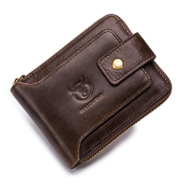 BULLCAPTAIN Brand men's Wallet Genuine Leather Purse Male Rf