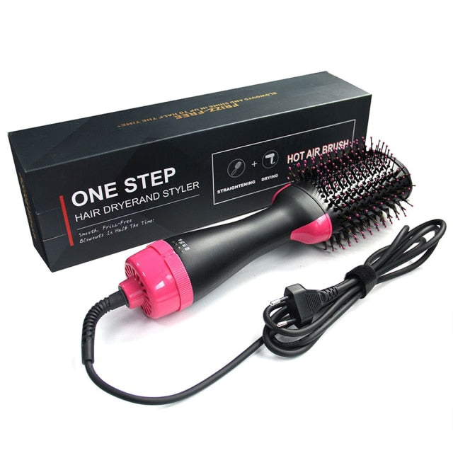 One Step Hair Dryer and Volumizer 1000W Rotating Hot Air Brush Professional Blow Dryer Comb Brush El