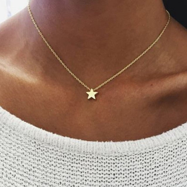 Vintage Multilayer Pendant Butterfly Necklace for Women Butterflies Moon Star Charm Choker Necklaces