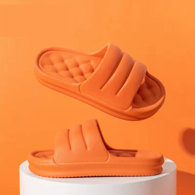 2021New Thicker EVA Sofa Slides Thick Sole Soft Indoor Slippers Men Women Anti-Slip Sandals Summer B