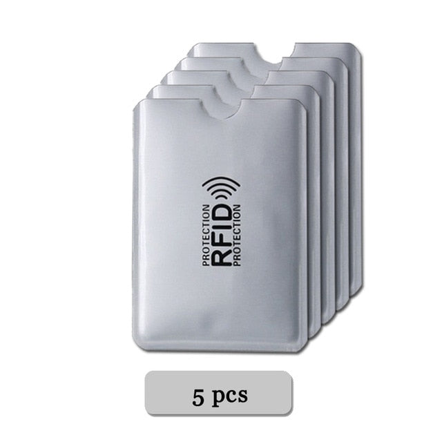 Anti Rfid Wallet Blocking Reader Lock Bank Card Holder Id Bank Card Case Protection Metal Credit Car