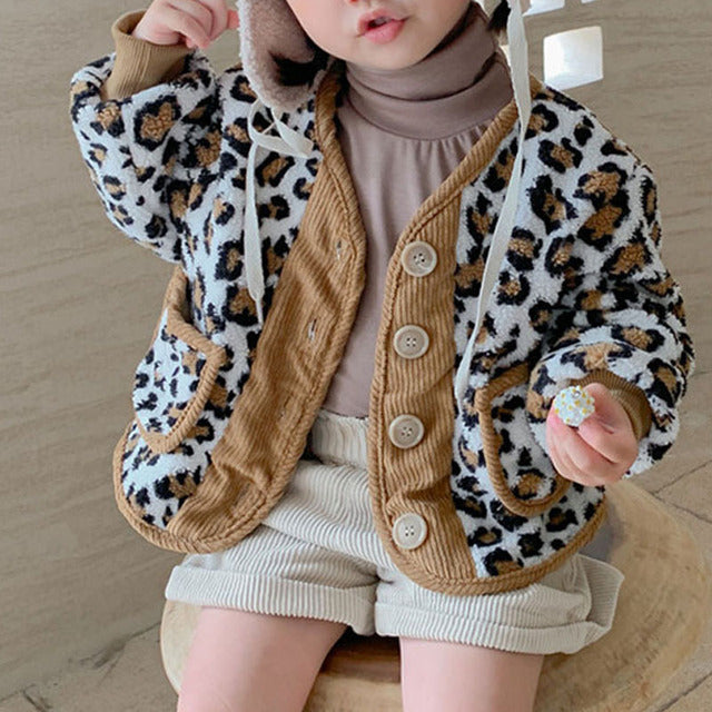 2022 Fall Winter Korean Boys Clothes For Girls Cardigan Granular Velvet  Loose Lamb Velvet Warm Chil