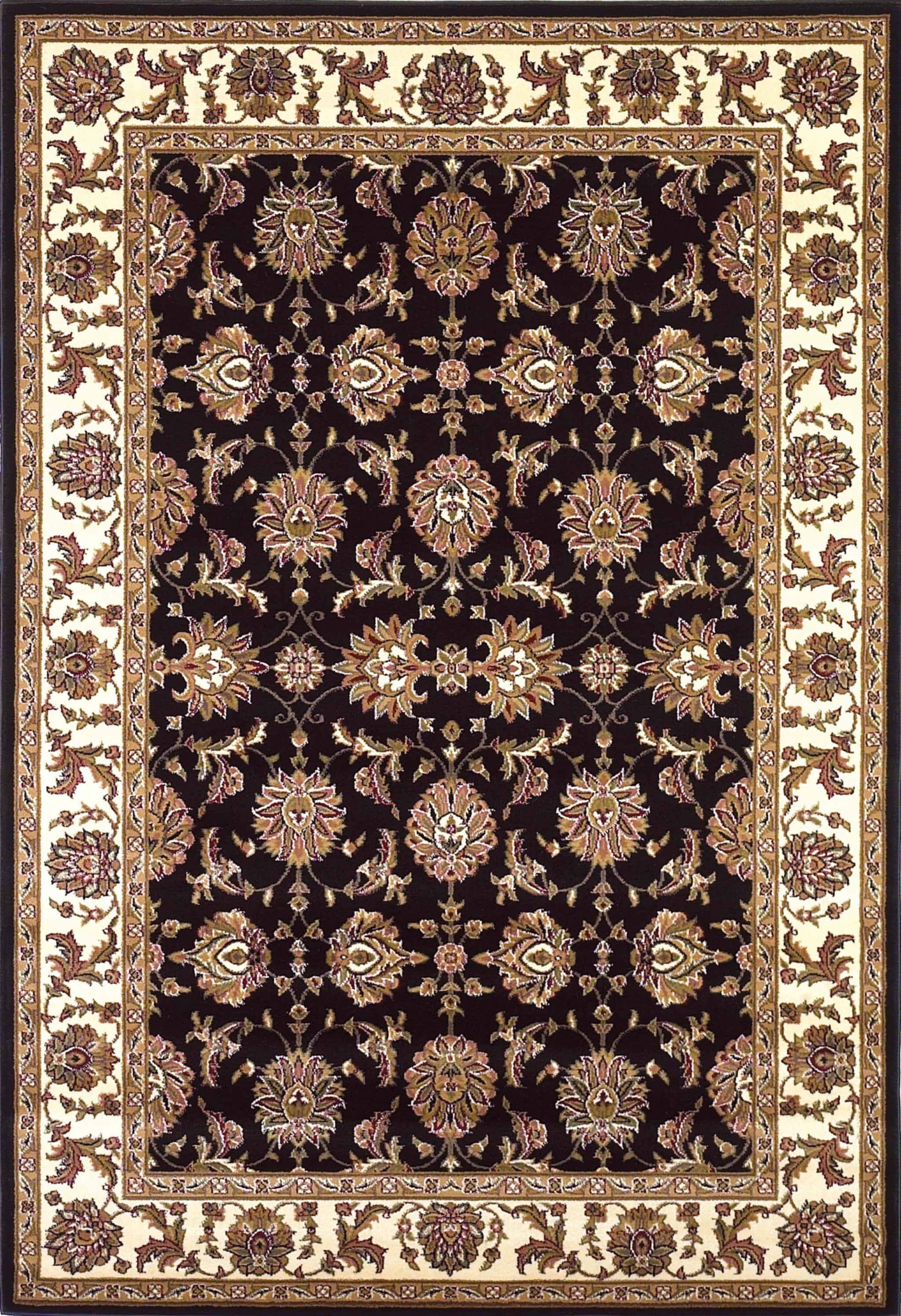 Black Area Rugs - 2'3" x 3'3" Polypropylene Black/Ivory Area Rug