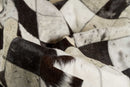 Rugs Brown Rug - 96" x 120" Black and White, 4" Square Patches, Cowhide - Area Rug HomeRoots
