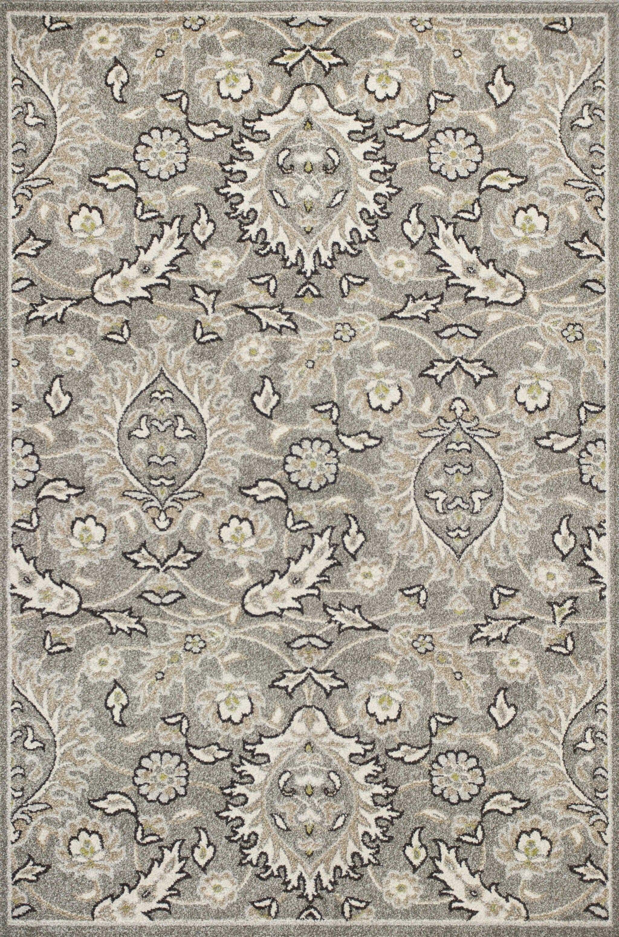 Gray Rug - 5'3" x 7'7" UV-treated Polypropylene Grey Area Rug