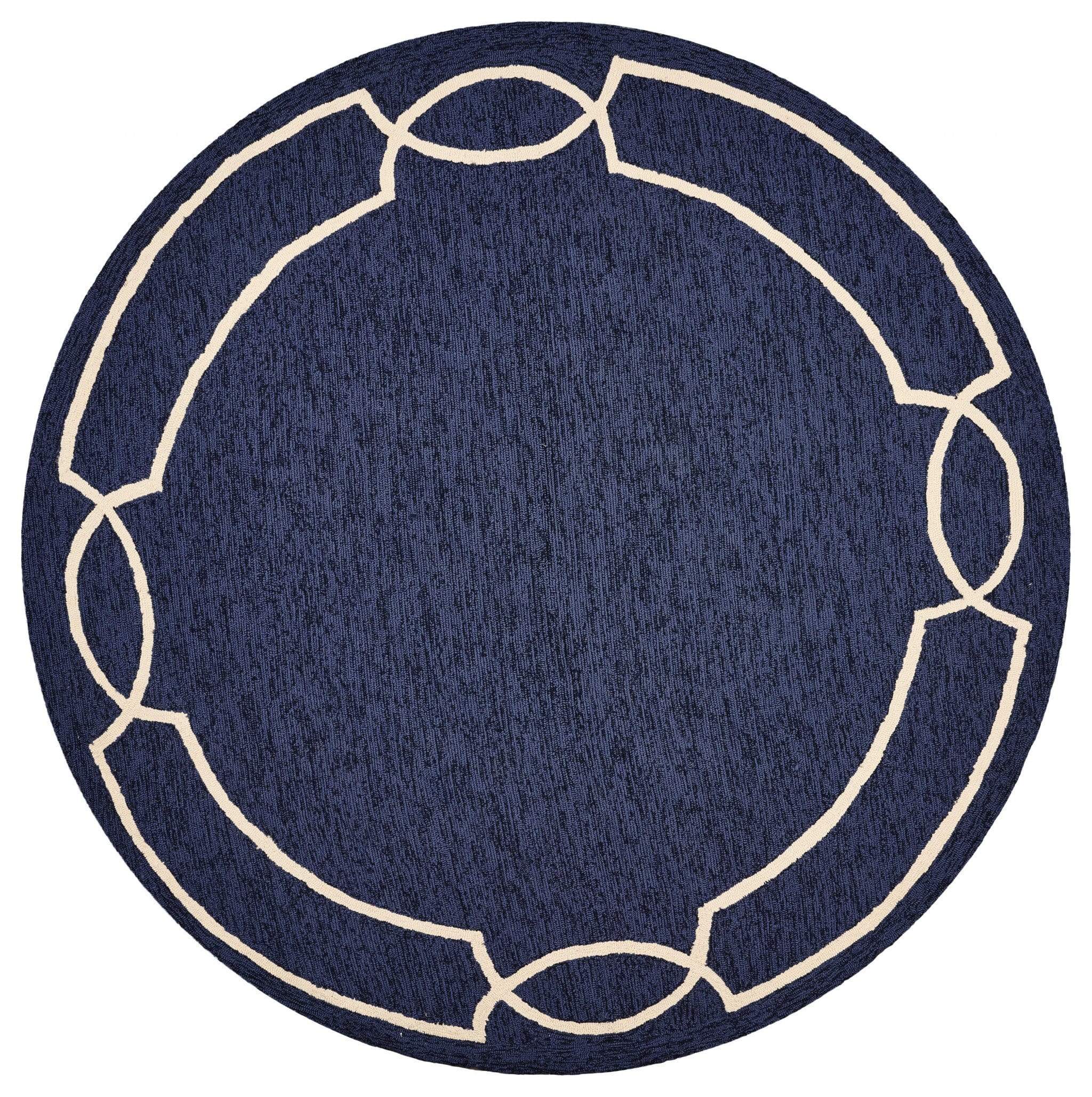 Ocean Rug - 7' Round UV-treated Polypropylene Ocean Area Rug