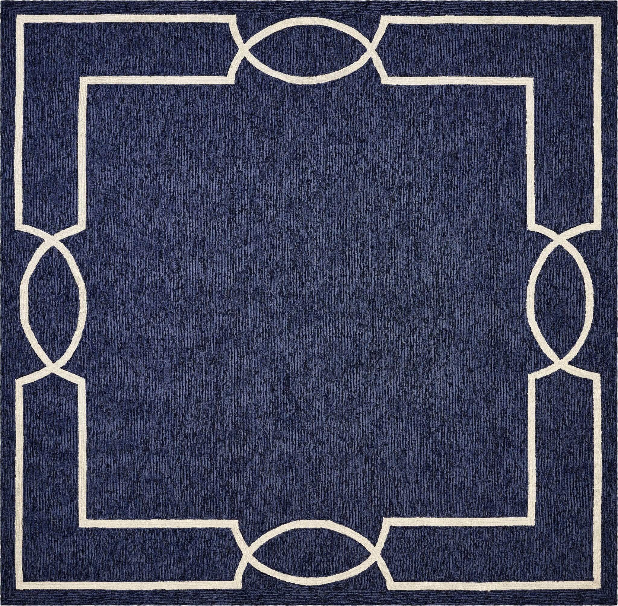 Ocean Rug - 7' Square UV-treated Polypropylene Ocean Area Rug