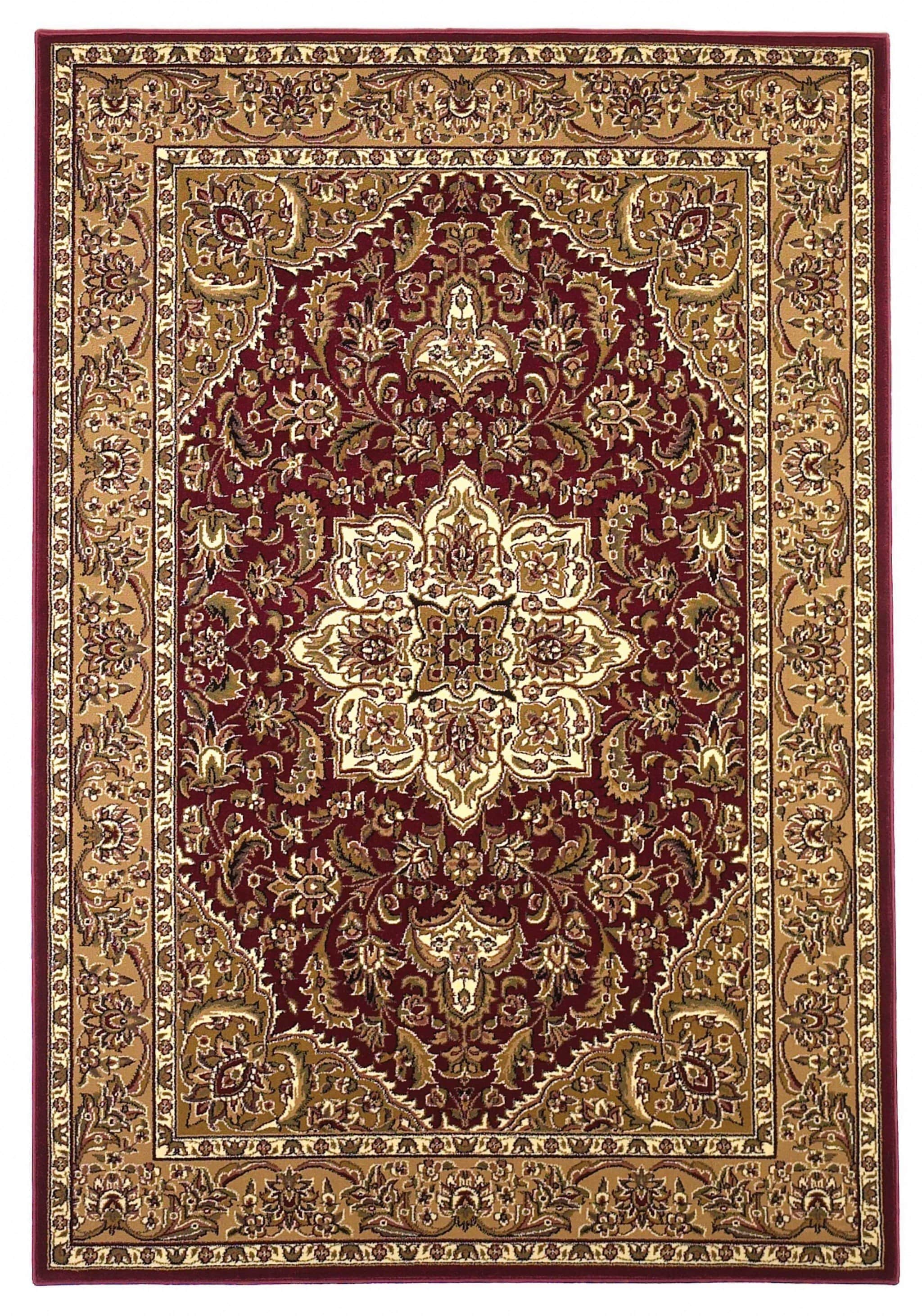 Red Area Rugs - 7'7" x 10'10" Polypropylene Red/Beige Area Rug