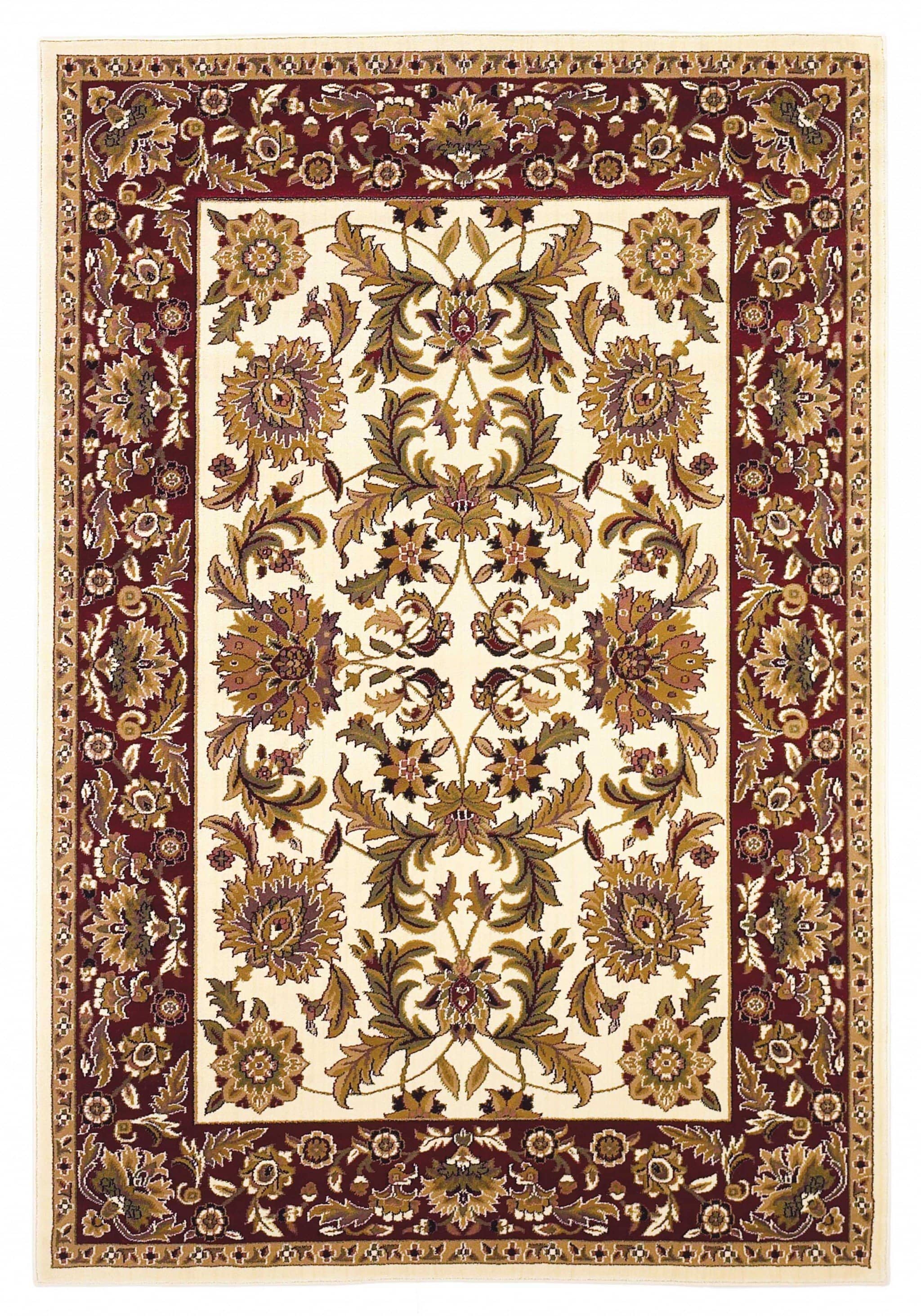 Runner Rugs - 2'2" x 7'11" Runner Polypropylene Ivory/Red Area Rug