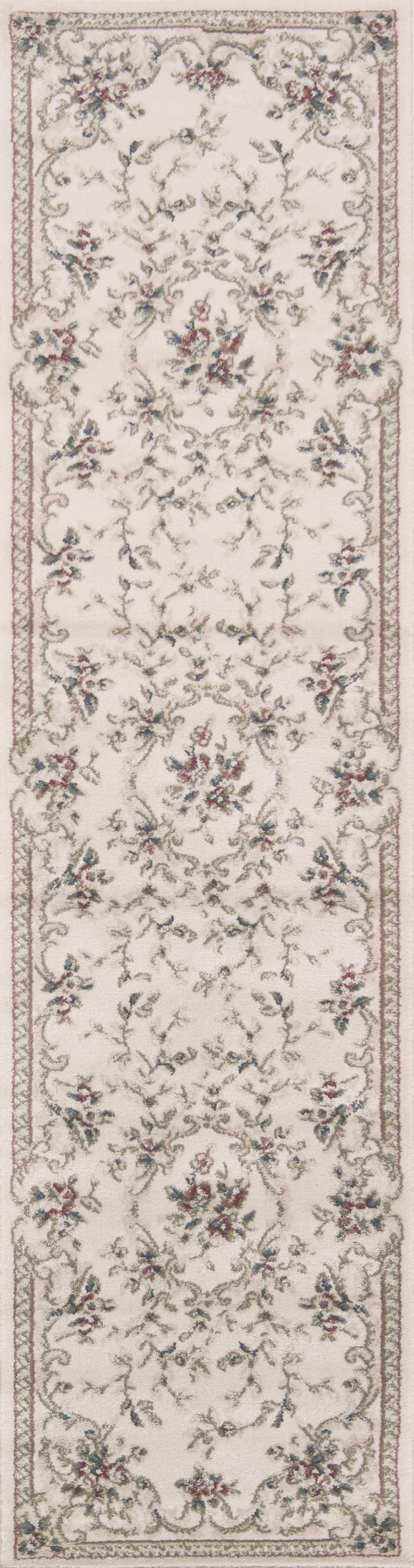 Runner Rugs - 2' x 7'7" Runner Polypropylene Ivory Area Rug