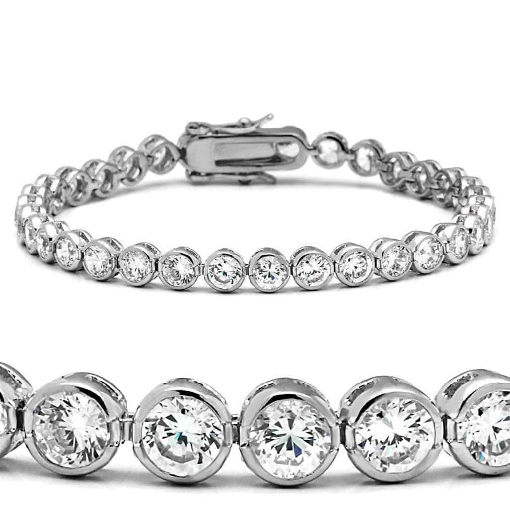 Bracelet For Girls 47201 Rhodium Brass Bracelet with AAA Grade CZ