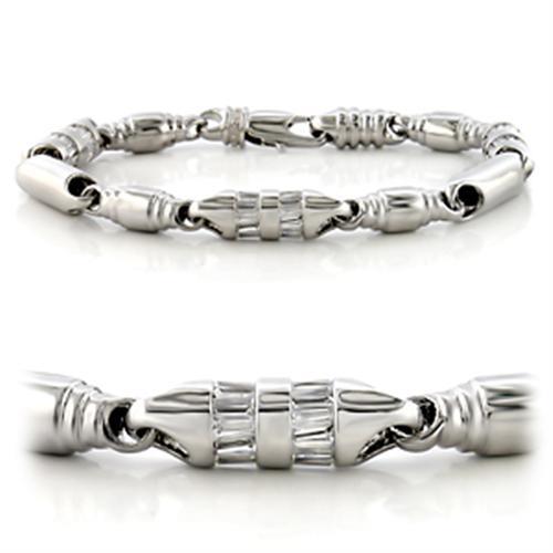 Bracelets For Women LO598 Rhodium Brass Bracelet with AAA Grade 