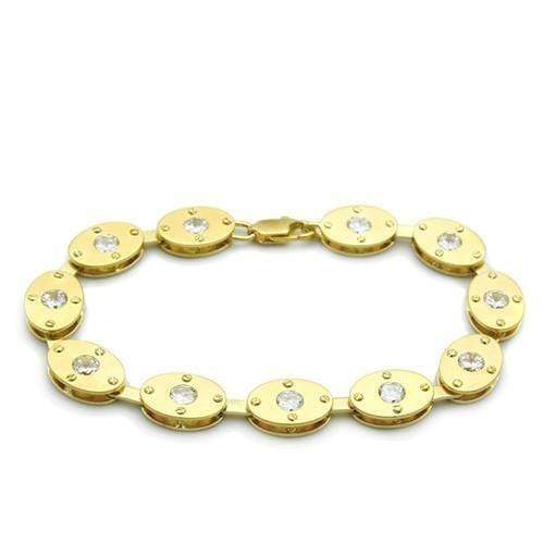 Gold Bracelet For Women LO2018 Matte Gold & Gold Brass Bracelet with CZ