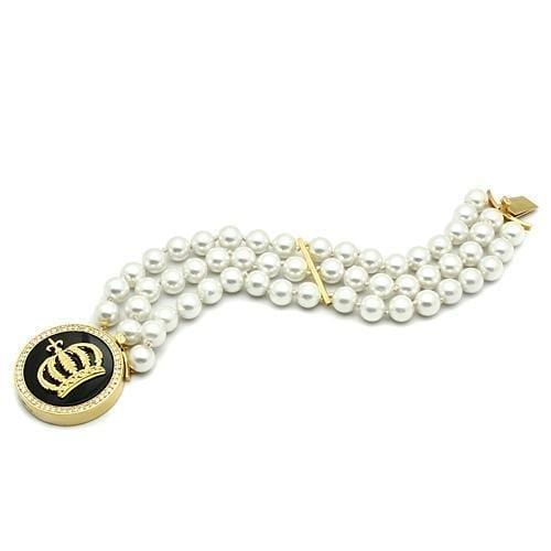 Gold Bracelet For Women LO2643 Gold Brass Bracelet with Semi-Precious