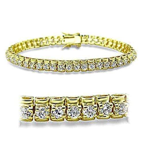 Gold Charm Bracelet 415906 Gold Brass Bracelet with AAA Grade CZ