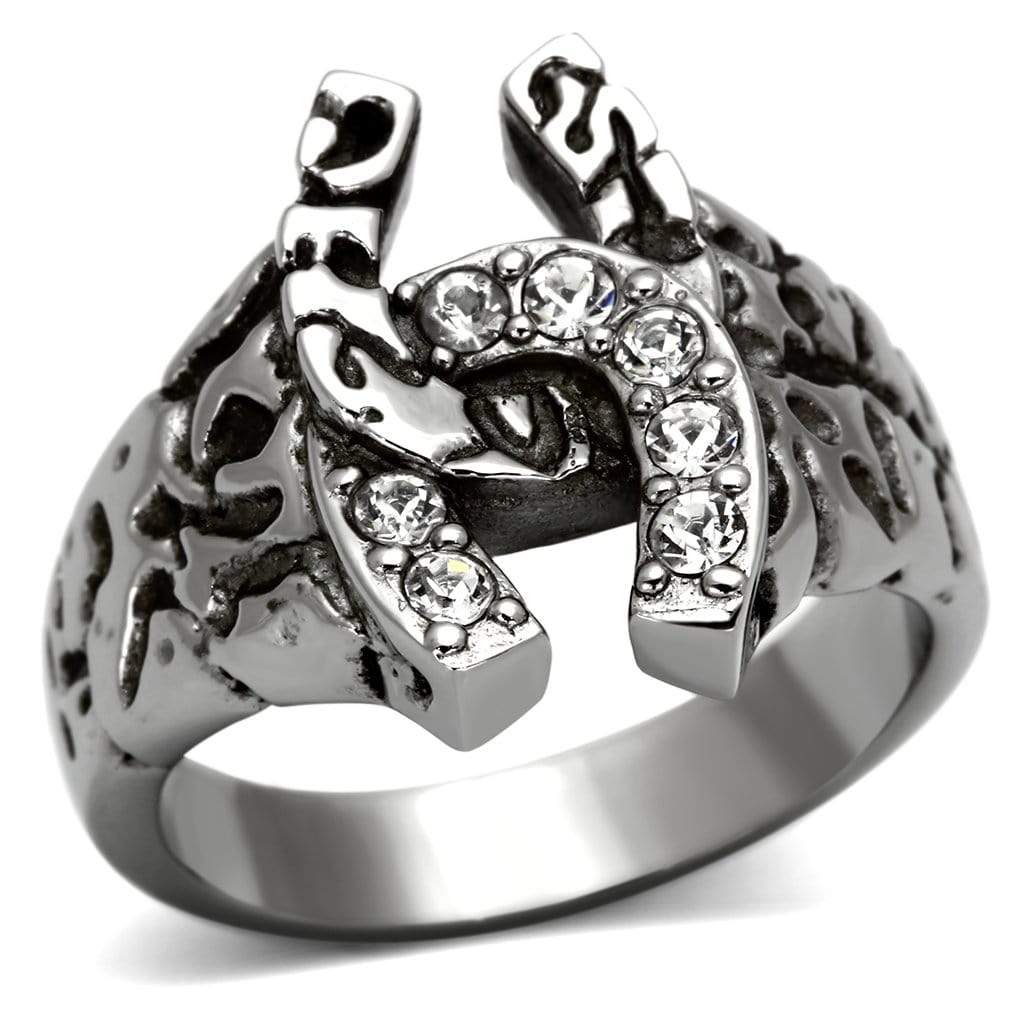 Crystal Rings TK961 Stainless Steel Ring with Top Grade Crystal