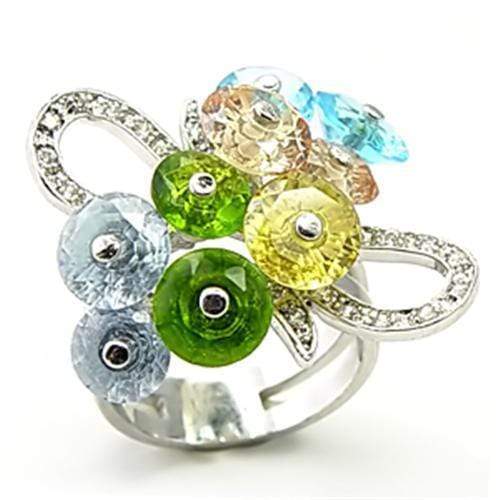 Cute Rings 6X029 Rhodium Brass Ring with AAA Grade CZ