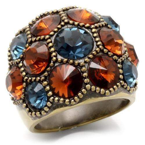 Fashion Rings 0W234 Antique Copper Brass Ring with Top Grade Crystal