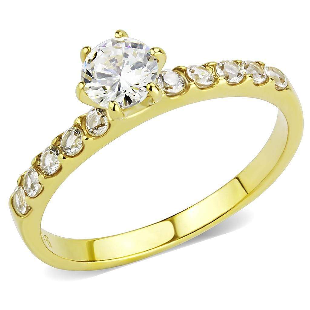 Gold Band Ring TK3605 Gold - Stainless Steel Ring with AAA Grade CZ